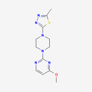 molecular formula C12H16N6OS B2726009 2-[4-(4-Methoxypyrimidin-2-yl)piperazin-1-yl]-5-methyl-1,3,4-thiadiazole CAS No. 2415462-61-0