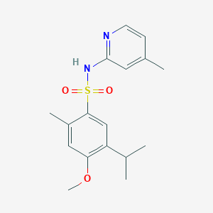 molecular formula C17H22N2O3S B272601 5-isopropyl-4-methoxy-2-methyl-N-(4-methyl-2-pyridinyl)benzenesulfonamide 