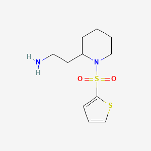 molecular formula C11H18N2O2S2 B2726012 2-(1-(噻吩-2-基磺酰基)哌啶-2-基)乙胺 CAS No. 1018529-33-3