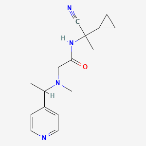 molecular formula C16H22N4O B2726016 N-(1-Cyano-1-cyclopropylethyl)-2-[methyl(1-pyridin-4-ylethyl)amino]acetamide CAS No. 1465344-31-3