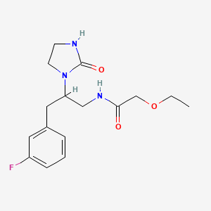 molecular formula C16H22FN3O3 B2726018 2-ethoxy-N-(3-(3-fluorophenyl)-2-(2-oxoimidazolidin-1-yl)propyl)acetamide CAS No. 1421477-47-5