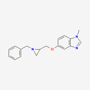 molecular formula C18H19N3O B2726032 5-[(1-Benzylaziridin-2-yl)methoxy]-1-methylbenzimidazole CAS No. 2411220-76-1