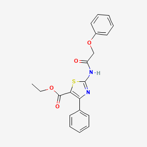 molecular formula C20H18N2O4S B2726040 乙酸2-(2-苯氧基乙酰氨基)-4-苯基噻唑-5-甲酸乙酯 CAS No. 313469-62-4