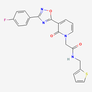molecular formula C20H15FN4O3S B2726042 2-(3-(3-(4-fluorophenyl)-1,2,4-oxadiazol-5-yl)-2-oxopyridin-1(2H)-yl)-N-(thiophen-2-ylmethyl)acetamide CAS No. 1251695-78-9