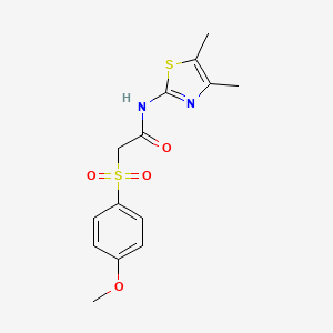 molecular formula C14H16N2O4S2 B2726043 N-(4,5-二甲基噻唑-2-基)-2-((4-甲氧基苯基)磺酰)乙酰胺 CAS No. 923404-12-0