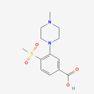 molecular formula C13H18N2O4S B2726047 3-(4-Methyl-1-piperazinyl)-4-(methylsulfonyl)benzoic acid CAS No. 1197193-05-7