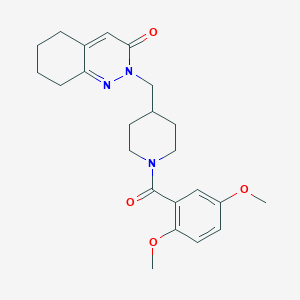 molecular formula C23H29N3O4 B2726049 2-[[1-(2,5-Dimethoxybenzoyl)piperidin-4-yl]methyl]-5,6,7,8-tetrahydrocinnolin-3-one CAS No. 2309188-00-7