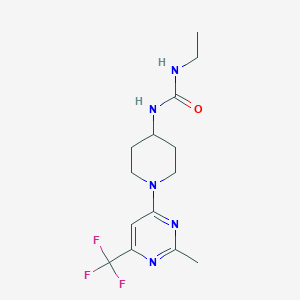 molecular formula C14H20F3N5O B2726051 1-Ethyl-3-(1-(2-methyl-6-(trifluoromethyl)pyrimidin-4-yl)piperidin-4-yl)urea CAS No. 2034439-80-8