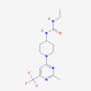 molecular formula C14H20F3N5O B2726051 1-乙基-3-(1-(2-甲基-6-(三氟甲基)嘧啶-4-基)哌啶-4-基)脲 CAS No. 2034439-80-8