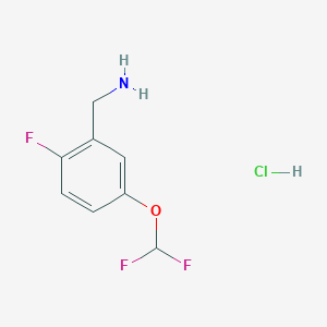 molecular formula C8H9ClF3NO B2726052 [5-(Difluoromethoxy)-2-fluorophenyl]methanamine;hydrochloride CAS No. 2580217-87-2