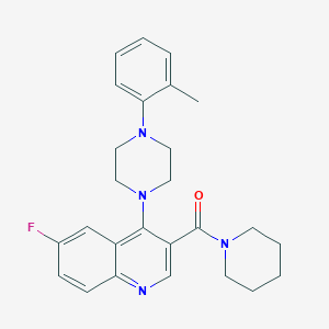 molecular formula C26H29FN4O B2726054 {6-Fluoro-4-[4-(2-methylphenyl)piperazin-1-yl]quinolin-3-yl}(piperidin-1-yl)methanone CAS No. 1326890-01-0