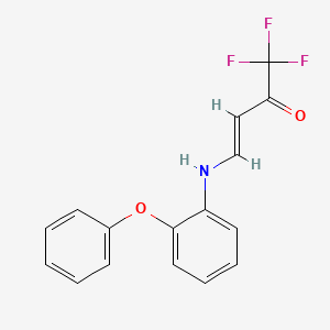molecular formula C16H12F3NO2 B2726056 (3E)-1,1,1-trifluoro-4-[(2-phenoxyphenyl)amino]but-3-en-2-one CAS No. 478047-06-2