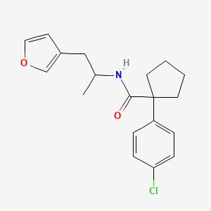 molecular formula C19H22ClNO2 B2726057 1-(4-chlorophenyl)-N-(1-(furan-3-yl)propan-2-yl)cyclopentanecarboxamide CAS No. 1795301-17-5