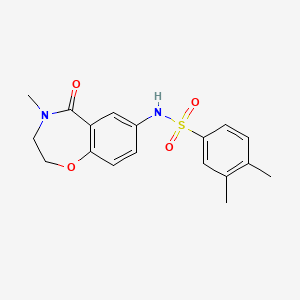 3,4-dimethyl-N-(4-methyl-5-oxo-2,3,4,5-tetrahydrobenzo[f][1,4]oxazepin-7-yl)benzenesulfonamide