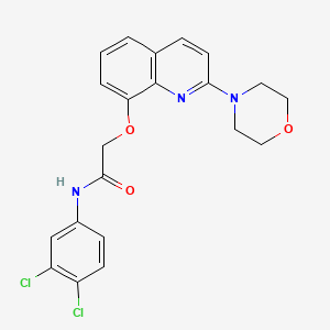 molecular formula C21H19Cl2N3O3 B2726062 N-(3,4-dichlorophenyl)-2-((2-morpholinoquinolin-8-yl)oxy)acetamide CAS No. 941903-45-3