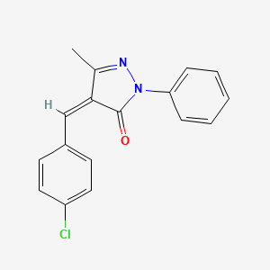 molecular formula C17H13ClN2O B2726065 (4Z)-4-(4-chlorobenzylidene)-5-methyl-2-phenyl-2,4-dihydro-3H-pyrazol-3-one CAS No. 39143-10-7