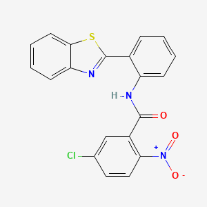 molecular formula C20H12ClN3O3S B2726067 N-[2-(1,3-benzothiazol-2-yl)phenyl]-5-chloro-2-nitrobenzamide CAS No. 477569-73-6
