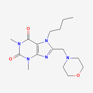 molecular formula C16H25N5O3 B2726068 7-Butyl-1,3-dimethyl-8-(morpholin-4-ylmethyl)purine-2,6-dione CAS No. 573697-31-1