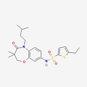 5-ethyl-N-(5-isopentyl-3,3-dimethyl-4-oxo-2,3,4,5-tetrahydrobenzo[b][1,4]oxazepin-8-yl)thiophene-2-sulfonamide