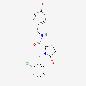 1-[(2-Chlorophenyl)methyl]-N-[(4-fluorophenyl)methyl]-5-oxopyrrolidine-2-carboxamide