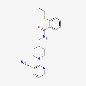 molecular formula C21H24N4OS B2726092 N-((1-(3-氰基吡啶-2-基)哌啶-4-基甲基)-2-(乙硫基)苯甲酰胺 CAS No. 1797852-53-9