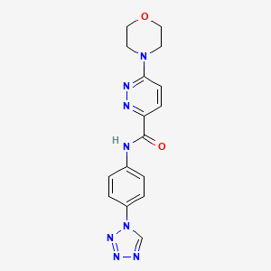 molecular formula C16H16N8O2 B2726093 N-(4-(1H-tetrazol-1-yl)phenyl)-6-morpholinopyridazine-3-carboxamide CAS No. 1396790-67-2