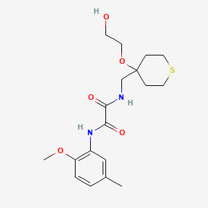 molecular formula C18H26N2O5S B2726095 N1-((4-(2-羟基乙氧基)四氢-2H-噻呋烷-4-基甲基)-N2-(2-甲氧基-5-甲基苯基)草酰胺 CAS No. 2320684-92-0