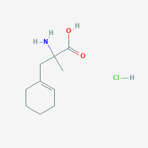 molecular formula C10H18ClNO2 B2726100 2-Amino-3-(cyclohexen-1-yl)-2-methylpropanoic acid;hydrochloride CAS No. 2361749-15-5