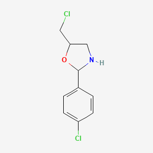 molecular formula C10H11Cl2NO B2726103 5-(Chloromethyl)-2-(4-chlorophenyl)-1,3-oxazolidine CAS No. 857041-64-6