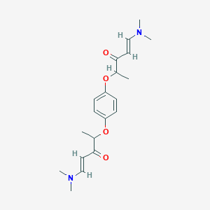 molecular formula C20H28N2O4 B2726105 1-(Dimethylamino)-4-(4-((4-(dimethylamino)-1-methyl-2-oxo-3-butenyl)oxy)phenoxy)-1-penten-3-one CAS No. 477865-78-4