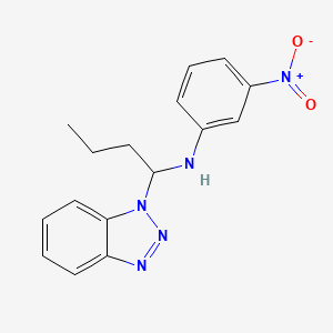 molecular formula C16H17N5O2 B2726110 N-[1-(1H-1,2,3-Benzotriazol-1-yl)butyl]-3-nitroaniline CAS No. 129882-02-6