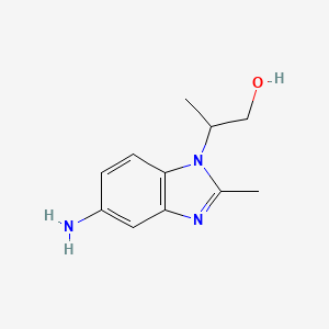 molecular formula C11H15N3O B2726114 2-(5-amino-2-methyl-1H-1,3-benzodiazol-1-yl)propan-1-ol CAS No. 1343959-82-9