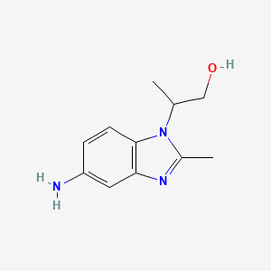 molecular formula C11H15N3O B2726114 2-(5-氨基-2-甲基-1H-1,3-苯并二氮唑-1-基)丙醇 CAS No. 1343959-82-9