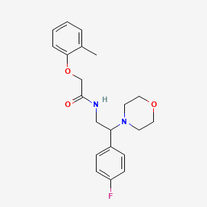 molecular formula C21H25FN2O3 B2726118 N-(2-(4-fluorophenyl)-2-morpholinoethyl)-2-(o-tolyloxy)acetamide CAS No. 941964-85-8