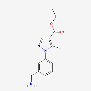 molecular formula C14H17N3O2 B2726122 ethyl 1-[3-(aminomethyl)phenyl]-5-methyl-1H-pyrazole-4-carboxylate CAS No. 1210913-01-1