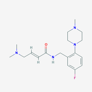 molecular formula C18H27FN4O B2726123 (E)-4-(Dimethylamino)-N-[[5-fluoro-2-(4-methylpiperazin-1-yl)phenyl]methyl]but-2-enamide CAS No. 2411331-94-5