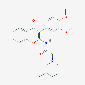 N-[3-(3,4-dimethoxyphenyl)-4-oxo-4H-chromen-2-yl]-2-(3-methylpiperidin-1-yl)acetamide