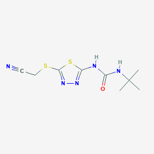 molecular formula C9H13N5OS2 B2726132 1-叔丁基-3-[5-(氰甲基硫基)-1,3,4-噻二唑-2-基]脲 CAS No. 898436-85-6