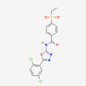 molecular formula C17H13Cl2N3O4S B2726143 N-(5-(2,5-dichlorophenyl)-1,3,4-oxadiazol-2-yl)-4-(ethylsulfonyl)benzamide CAS No. 886937-89-9