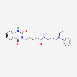 molecular formula C24H30N4O3 B2726145 5-(2,4-dioxo-1,4-dihydroquinazolin-3(2H)-yl)-N-{3-[ethyl(phenyl)amino]propyl}pentanamide CAS No. 896355-07-0