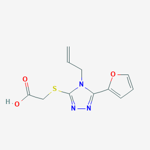 molecular formula C11H11N3O3S B2726147 (4-烯丙基-5-呋喃-2-基-4H-[1,2,4]三唑-3-基硫基)-乙酸 CAS No. 305337-54-6