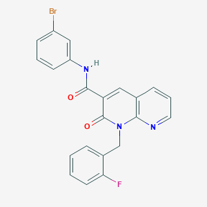 molecular formula C22H15BrFN3O2 B2726153 N-(3-bromophenyl)-1-(2-fluorobenzyl)-2-oxo-1,2-dihydro-1,8-naphthyridine-3-carboxamide CAS No. 1005306-72-8