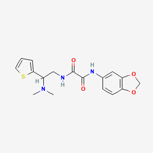 molecular formula C17H19N3O4S B2726161 N1-(benzo[d][1,3]dioxol-5-yl)-N2-(2-(dimethylamino)-2-(thiophen-2-yl)ethyl)oxalamide CAS No. 941975-98-0