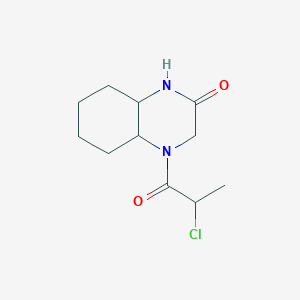 4-(2-Chloropropanoyl)-1,3,4a,5,6,7,8,8a-octahydroquinoxalin-2-one