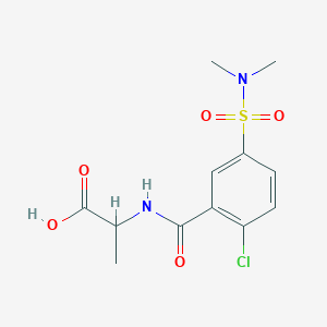 molecular formula C12H15ClN2O5S B2726167 2-{[2-氯-5-(二甲基磺酰基)苯基]甲酰胺}丙酸 CAS No. 1008675-36-2