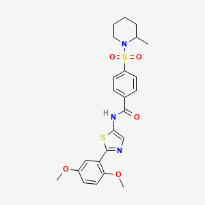 N-(2-(2,5-dimethoxyphenyl)thiazol-5-yl)-4-((2-methylpiperidin-1-yl)sulfonyl)benzamide