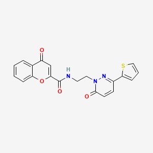 molecular formula C20H15N3O4S B2726173 4-oxo-N-(2-(6-oxo-3-(thiophen-2-yl)pyridazin-1(6H)-yl)ethyl)-4H-chromene-2-carboxamide CAS No. 1226443-65-7
