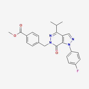 molecular formula C23H21FN4O3 B2726174 甲酸甲酯 4-((1-(4-氟苯基)-4-异丙基-7-氧代-1H-吡唑并[3,4-d]吡啶-6(7H)-基)甲基)苯甲酸酯 CAS No. 946253-64-1
