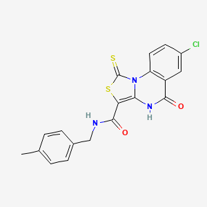 molecular formula C19H14ClN3O2S2 B2726179 7-chloro-N-(4-methylbenzyl)-5-oxo-1-thioxo-4,5-dihydro-1H-thiazolo[3,4-a]quinazoline-3-carboxamide CAS No. 1111184-05-4