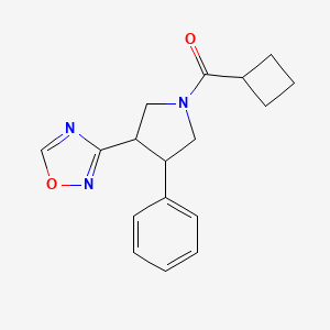 molecular formula C17H19N3O2 B2726190 (3-(1,2,4-Oxadiazol-3-yl)-4-phenylpyrrolidin-1-yl)(cyclobutyl)methanone CAS No. 2034324-09-7